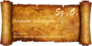 Szonda Ovidiusz névjegykártya